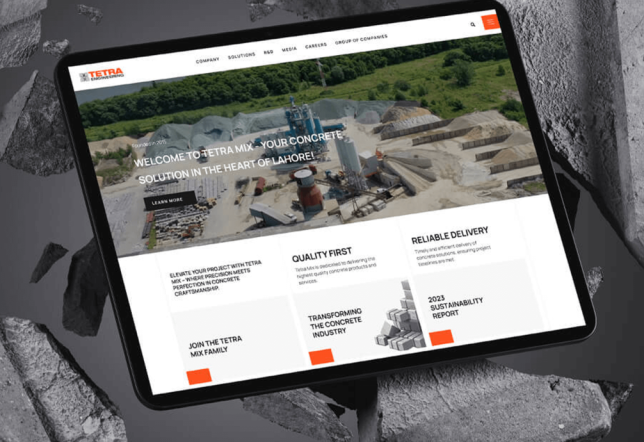 Professional Construction Website Design for Tetra Mix